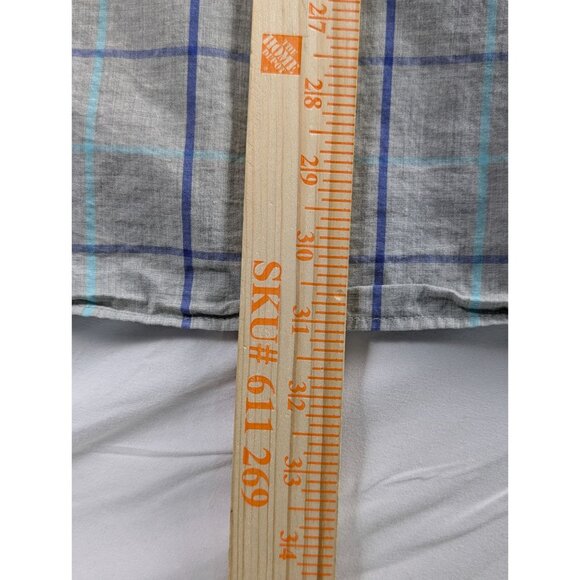 Old Navy Mens Slim Fit Gray Plaid Button-Down Shirt X-Large Long Sleeve Cotton - Picture 5 of 11